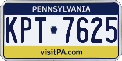 PA license plate KPT7625