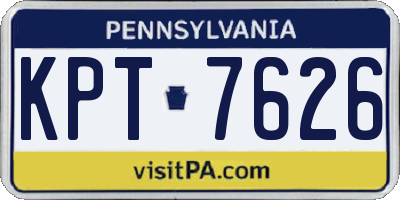 PA license plate KPT7626