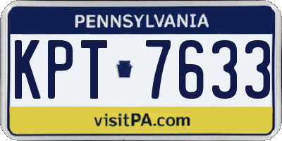 PA license plate KPT7633