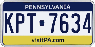 PA license plate KPT7634