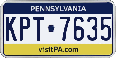 PA license plate KPT7635
