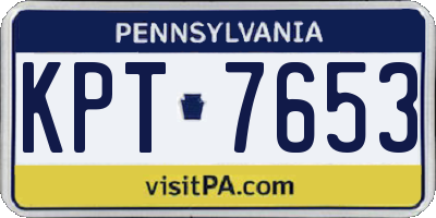 PA license plate KPT7653