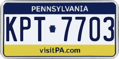 PA license plate KPT7703