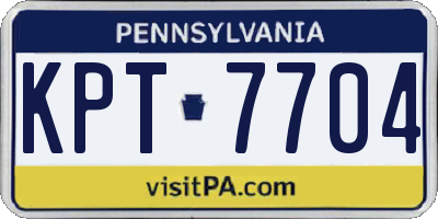 PA license plate KPT7704