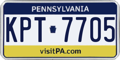 PA license plate KPT7705