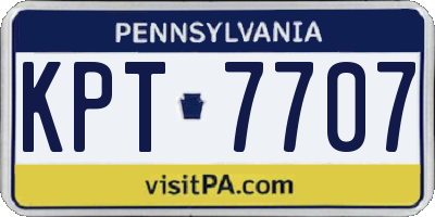 PA license plate KPT7707