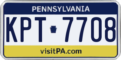 PA license plate KPT7708