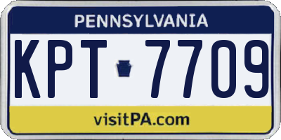 PA license plate KPT7709