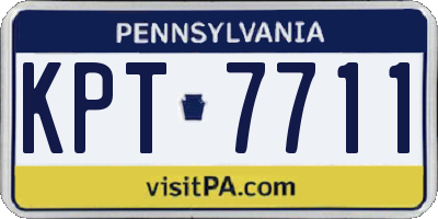 PA license plate KPT7711