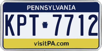 PA license plate KPT7712