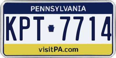 PA license plate KPT7714