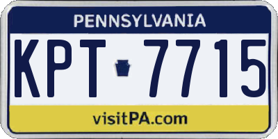 PA license plate KPT7715