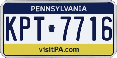 PA license plate KPT7716