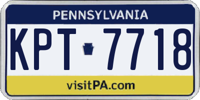 PA license plate KPT7718