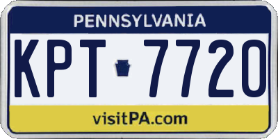 PA license plate KPT7720