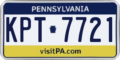 PA license plate KPT7721