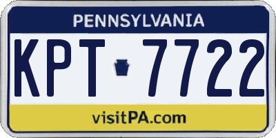 PA license plate KPT7722
