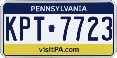 PA license plate KPT7723