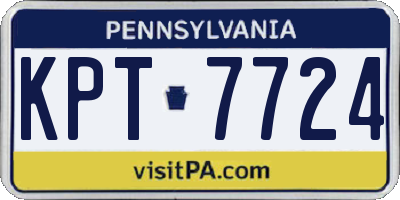 PA license plate KPT7724