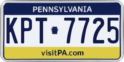 PA license plate KPT7725