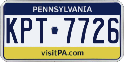 PA license plate KPT7726