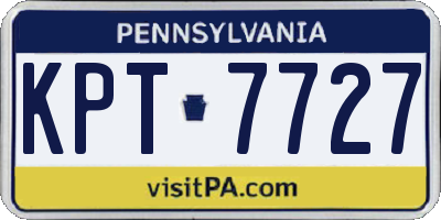 PA license plate KPT7727