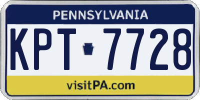 PA license plate KPT7728
