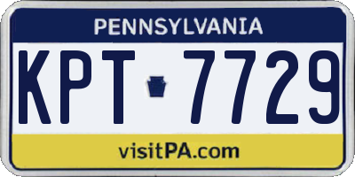 PA license plate KPT7729