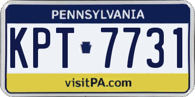 PA license plate KPT7731