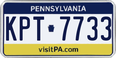 PA license plate KPT7733