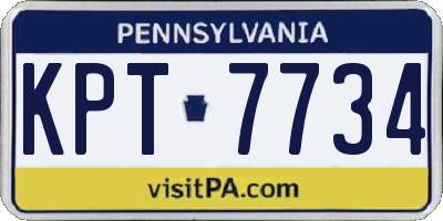 PA license plate KPT7734