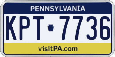 PA license plate KPT7736