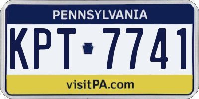 PA license plate KPT7741