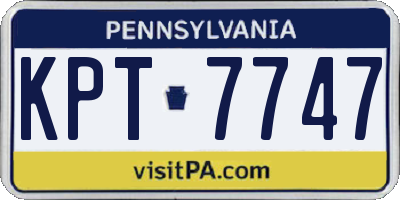 PA license plate KPT7747