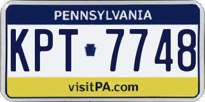 PA license plate KPT7748