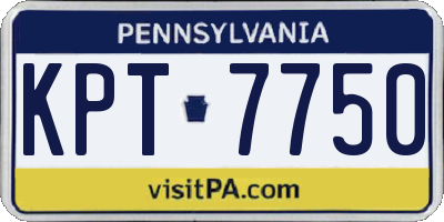 PA license plate KPT7750