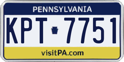 PA license plate KPT7751