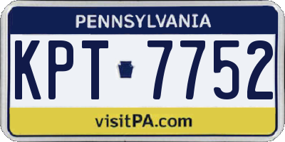 PA license plate KPT7752