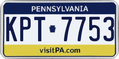 PA license plate KPT7753