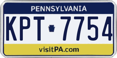 PA license plate KPT7754