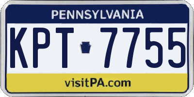 PA license plate KPT7755