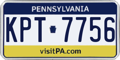 PA license plate KPT7756