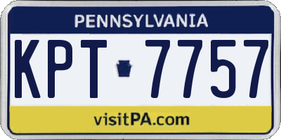 PA license plate KPT7757