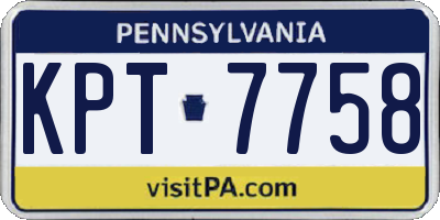 PA license plate KPT7758
