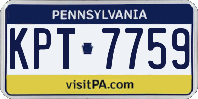 PA license plate KPT7759