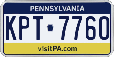PA license plate KPT7760