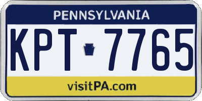 PA license plate KPT7765