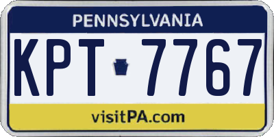 PA license plate KPT7767