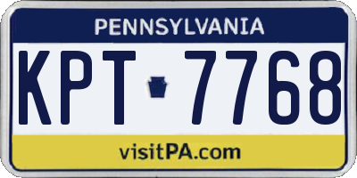 PA license plate KPT7768