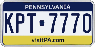 PA license plate KPT7770